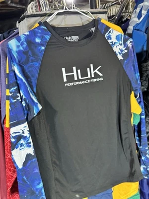 Camiseta HUK Juvenil Manga Larga XL Azul Camuflada Protección Solar Niños Rendimiento Foto 1 de 4
