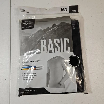 Men's Medium TALL Coldpruf Base Layer Top Long Sleeve Basic Brand New