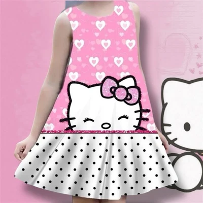 女孩 5 - 6 岁礼服睡衣遮盖 Hello Kitty 背心柔软旅行者 — 第 1/4 张图片