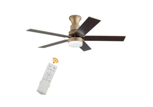 OUKANING 44 in. Integrated LED Indoor Gold Reversible Ceiling Fan with Remote - Picture 1 of 12