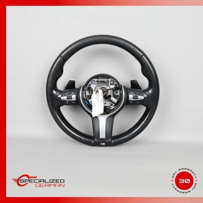 Volante deportivo BMW F15 X5 X6 X4 M 2014-2019 con palancas de cambio negro OEM U Foto 1 de 4
