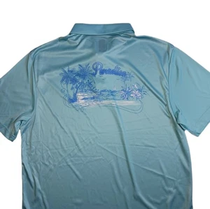 PGA Tour Mens Polo Golf Shirt Size Large Blue Paradise Short Sleeve NEW - Picture 1 of 8