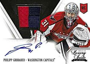 2013-14 Rookie Anthology Luxury Suite Patch Auto di Philipp Grubauer 02/25 13-14 - Foto 1 di 2
