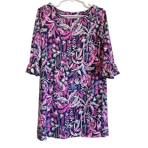 Lilly Pulitzer ellimae dress. 3/4 length. sleeves lightweight tropical Size S - Picture 1 of 6
