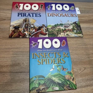 100 Things You Should Know About Dinosaurs Insects Pirates Lot Books Hardback - Picture 1 of 11