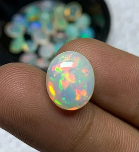 Natürlicher Äthiopischer Opal Cabochon ovale Form Opal Multi Feueropal Regenbogenfeuer - Bild 1 von 6