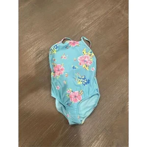 Gap girls bathing suit blue floral sz XS 4/5 one piece swimsuit - Picture 1 of 3