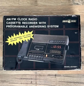 Sello Dorado AM/FM Reloj Radio Cassette Grabadora Teléfono Sistema de Contestador GS 6861 - Imagen 1 de 10