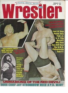 THE WRESTLER, FEB.1973-BOBO BRAZIL, THE RED DEVIL,VERNE GAGNE,BILLY GRAHAM,ETC - Picture 1 of 4