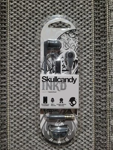 Skullcandy S2IKFY-024 Ink'd Earbud Headphones w/Mic, Grey/Black, New! - Picture 1 of 2