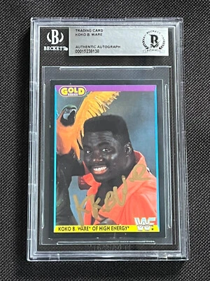 KOKO B. WARE 1992 MERLIN GOLD WWF SIGNED AUTOGRAPHED CARD BAS AUTHENTIC - Image 1 of 2
