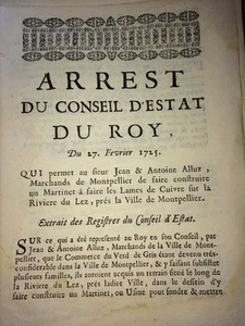 MONTPELLIER. RIVIÈRE DU LEZ. MARCHANDS MONTPELLIÉRAINS. 1725. - Foto 1 di 1