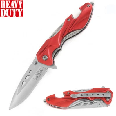 Navaja de Bolsillo Plegable Táctica de Resorte General de 8" Hoja de Acero Inoxidable Punta de Clip Foto 1 de 2