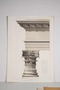 Litho XIX° L Allard Architecture Chapiteau Ordre Composite Arc des Lions Vérone - Picture 1 of 1