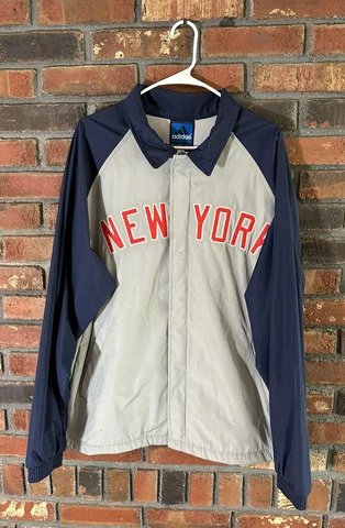Men’s Adidas New York Red Bulls Soccer MLS Zip Snap Coach Jacket Mens Size Large Cover