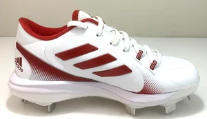 Adidas Purehustle 2.0 METAL Fastpitch Size 5 Softball Cleats White / Red H00986 - Picture 1 of 9