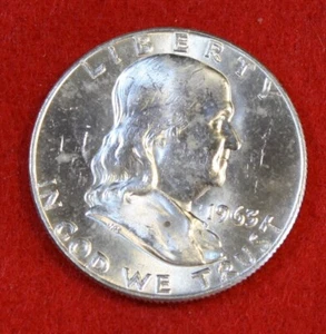 Moneda de medio dólar Franklin 1963-D 90 % plata sin circular FH520 - Imagen 1 de 2