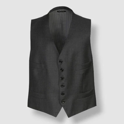 Tom Ford Men's Gray Wool Solid Suit Waistcoat Vest Size 52L - Image 1 of 3