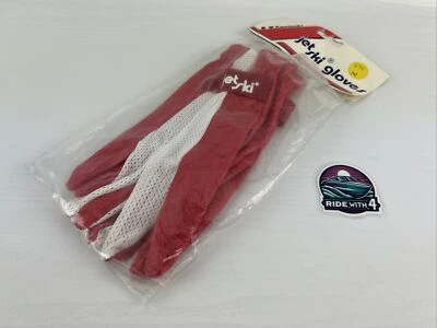 Guantes de moto acuática Kawasaki NOS OEM vintage rojos medianos JS 440 550 650 750 SX Foto 1 de 4