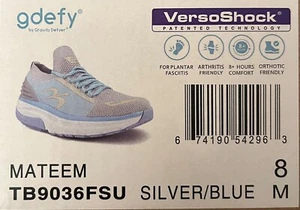 Gravity Defyer GDEFY Women's 8M MATeeM Cross-Trainer TB9036FSU-M Silver/Blue New - Picture 1 of 9
