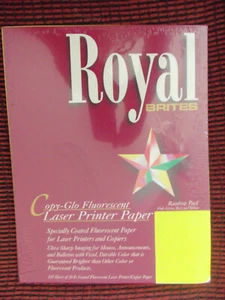 Royal Brites Copy-Glo Fluorescent Laser Printer Copier Paper Rainbow Pack - Picture 1 of 4