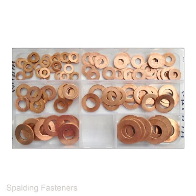 SPALDING FASTENERS Rondelle di tenuta imperiali in rame massiccio - scatola assortita e misure singole disponibili