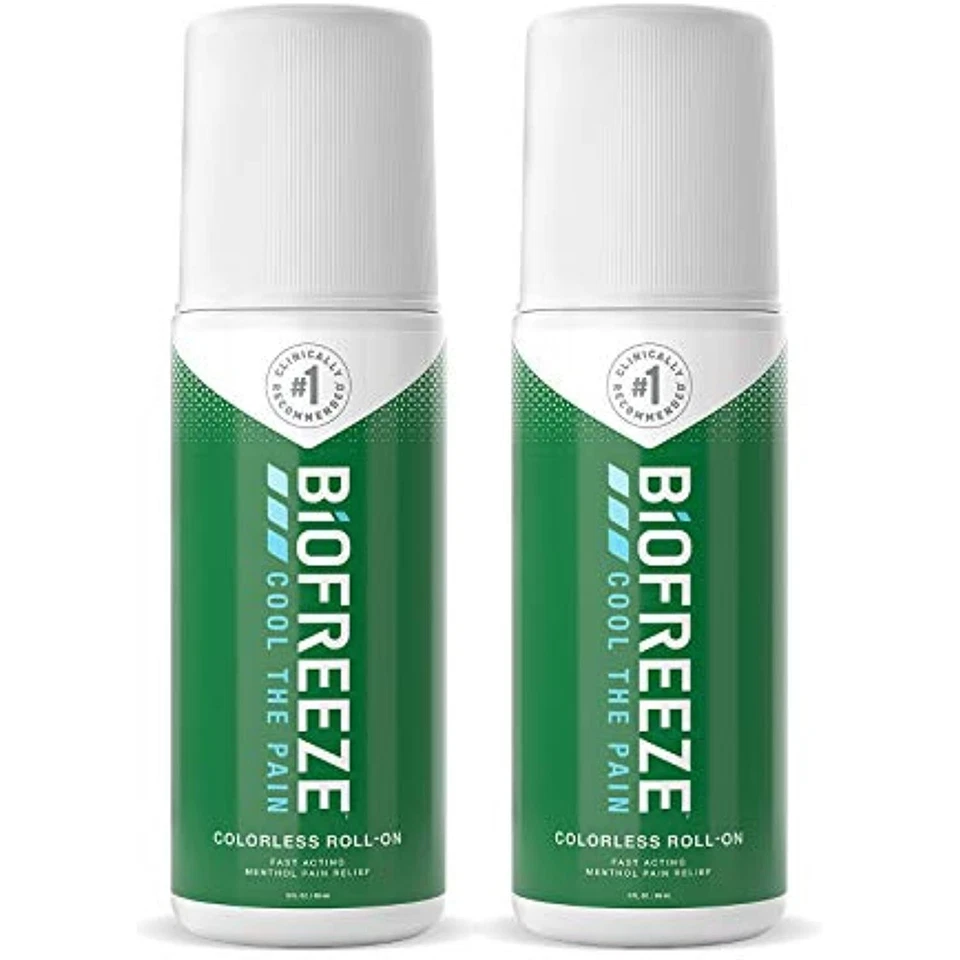 Biofreeze Pain Relief GEL 3 Oz. COLORLESS Roll-on Fast Acting Long Lasting &