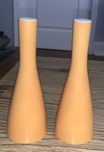 Vintage Elite Narumi Tall Salt and Pepper Shakers Mid Century Modern Japan Gold - Picture 1 of 5