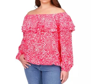 Michael Michael Kors Plus Size Animal-Print Off-the-Shoulder 3X - Picture 1 of 2