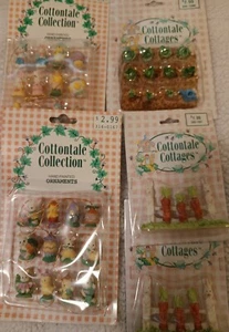 Cottontale Vtg 1996 Mini Easter Ornaments & Easter Village Accessories New Set/5 - Picture 1 of 10