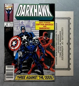 DARKHAWK 6 (VF/NM 9.0) NEWSSTAND VARIANT / SIGNED by MIKE MANLEY with COA * - Picture 1 of 10