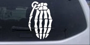 Skeleton Hand Grenade Car or Truck Window Laptop Decal Sticker White 6X3.8 - Picture 1 of 1