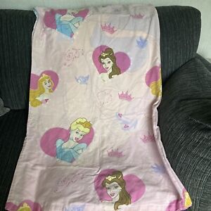 Girls Disney Princess Reversible Single Duvet Cover Set Pillow Case Pink Cotton
