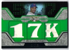 2008 Topps Triple Threads Emerald #TTR-103 Johan Santana New York Mets Jersey