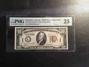 10.00 1934-A Hawaii Note Fr2303 PMG 25 Very Fine  - Picture 1 of 2
