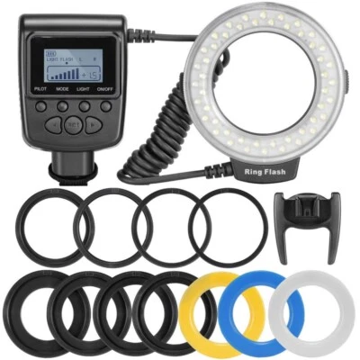48LED Ring Flash Light HD-130 RF550D Macro for DSLR Camera Nikon Canon Olympus - Image 1 of 4