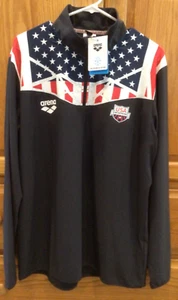 Mens Arena  Team USA Olympic Swimming OG Half Zip Shirt Size Large Black - Picture 1 of 7
