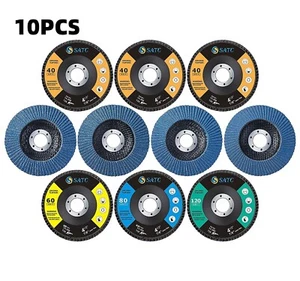 10Pcs 4.5in T29 Flap Zirconia Sanding Disc For Grinder Wheel 40 60 80 120 Grit - Picture 1 of 11