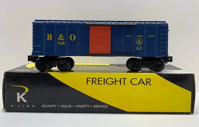 O K-Line Box Car Train W/Plastic Chassis K-5120 Baltimore & Ohio B&O #5120 - Image 1 of 4