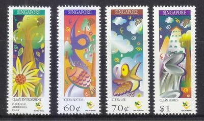 SINGAPUR 1997 PROTEGER NUESTRO MEDIO AMBIENTE COMP. JUEGO DE 4 SELLOS SC#812-815 EN COMO NUEVO  Foto 1 de 3