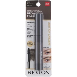 2 Pack Revlon ColorStay Fiber Filler Brow Gel, Dark Brown 305, 0.23 fl oz - Picture 1 of 2