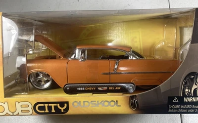 Chevy Bel Air Jada Dub City Oldskool 1955 naranja escala 1:24 - nuevo en caja sellado Foto 1 de 4