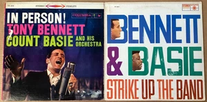 2 Tony Bennett with Count Basie LPs - In Person + Strike Up the Band - STEREO - Picture 1 of 9