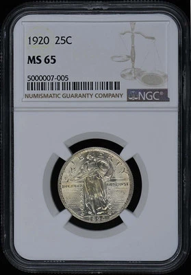 1920 Standing Liberty Quarter 25C NGC MS65 FS-401 Clashed Dies - Image 1 of 4