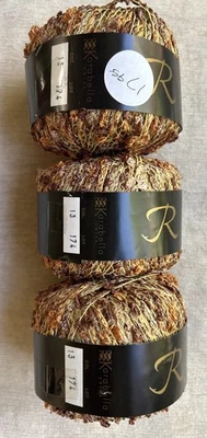 Lot of 3 Karabella ROSES Yarn, Col. #13, Gold, Brown & Orange, 50g/54yds, Italy - Image 1 of 4