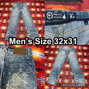 Pantalones de mezclilla azules vintage Y2K LRG Lifted Research Group para hombre talla 32x31 hip hop - Imagen 1 de 14