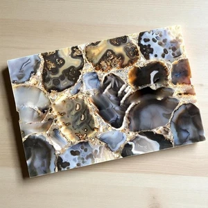 12"x9" Wild Geode Agate Side Table Top, Agate Stone Housewarming Furniture Decor - Picture 1 of 8