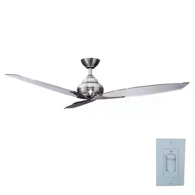 Ceiling Fan Florentine IV 56 in. Indoor Brushed Nickel Wall Control Clear Blades - Image 1 of 4