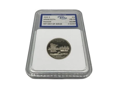 Minnesota 2005 S State Quarter  IGS Graded 1st Day Issue PR-70 Perfect Rating - Image 1 of 4