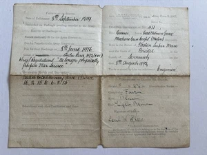WW1 Army Character Certificate - Gunner CW Grave MGC, Released 8th June 1916 - Picture 1 of 2
